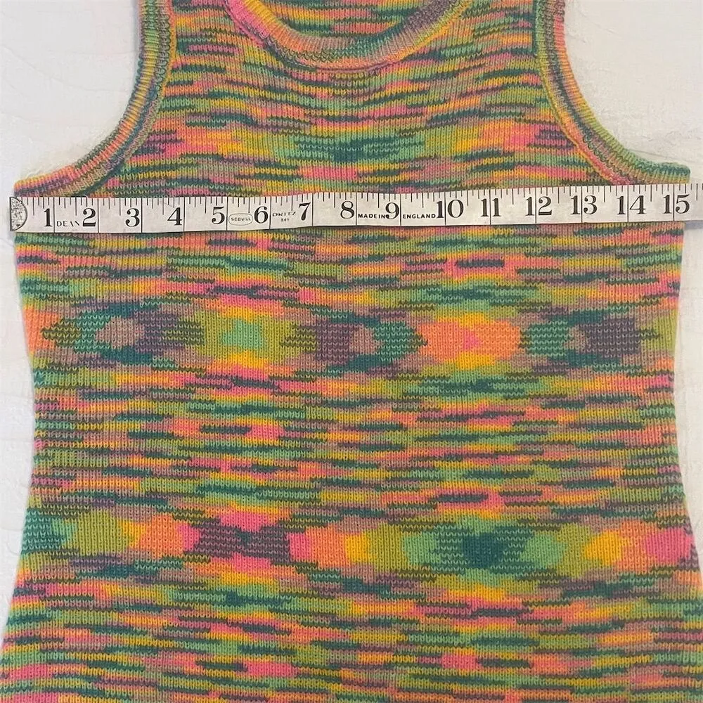 Women's Geometric Knit Bodycon Mini Dress Sleeveless Multicolor Size S Y2K - Image 10