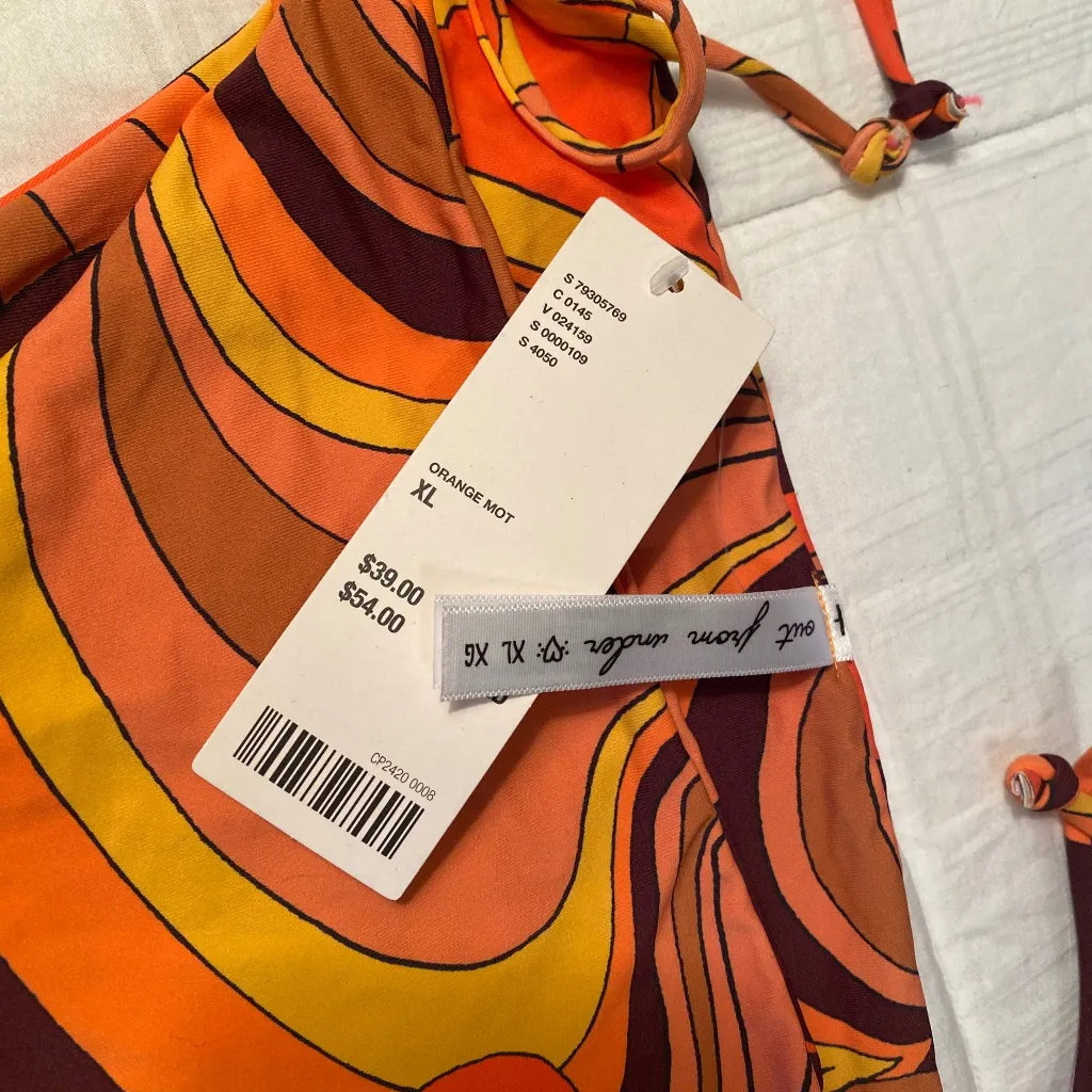URBAN OUTFITTERS Out From Under Naia Groovy Retro Bikini Bottoms in Orange - XL - Image 3