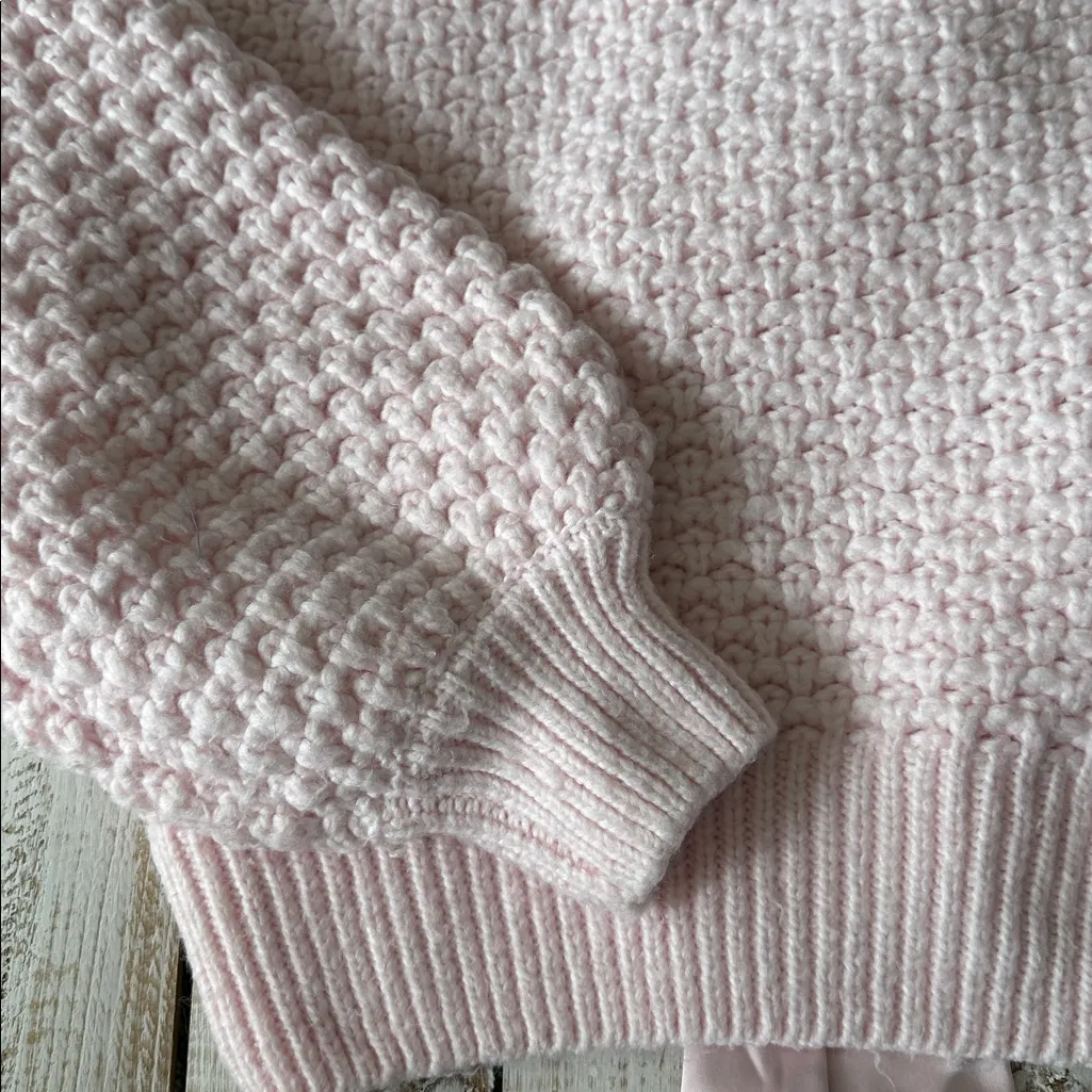 Altar’d State cropped tie back bow sweater size M Pink - Image 2