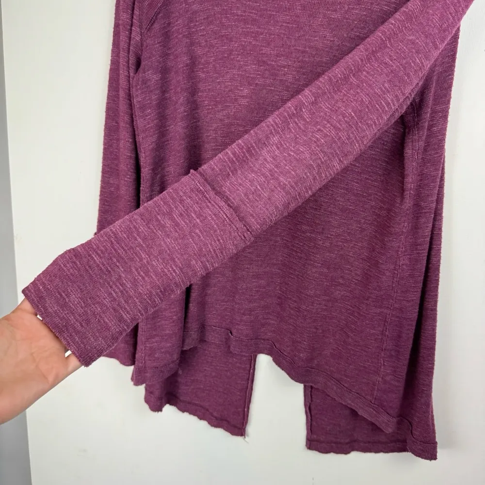 Free People Split Open Back Knit Turtleneck Sweater Sz Medium Plum Purple - Image 9