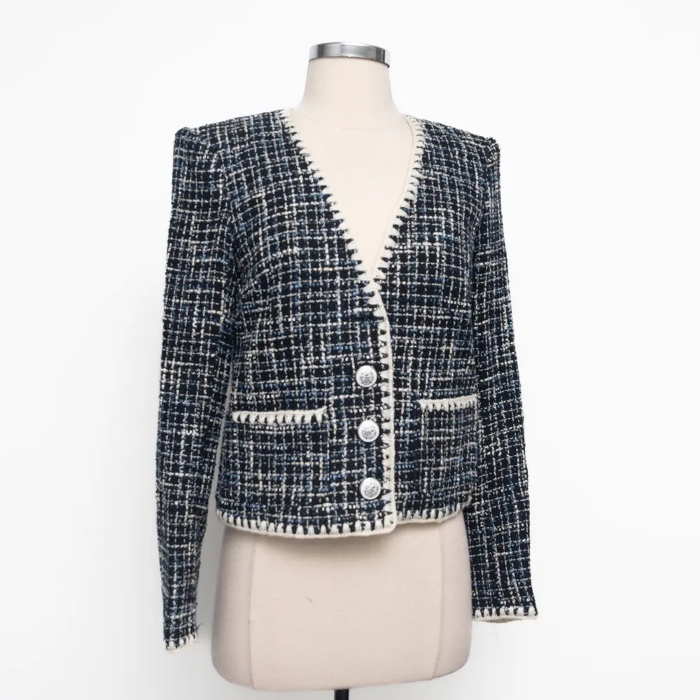 Veronica Beard Bosea Cotton Blend Tweed Blazer - Image 4