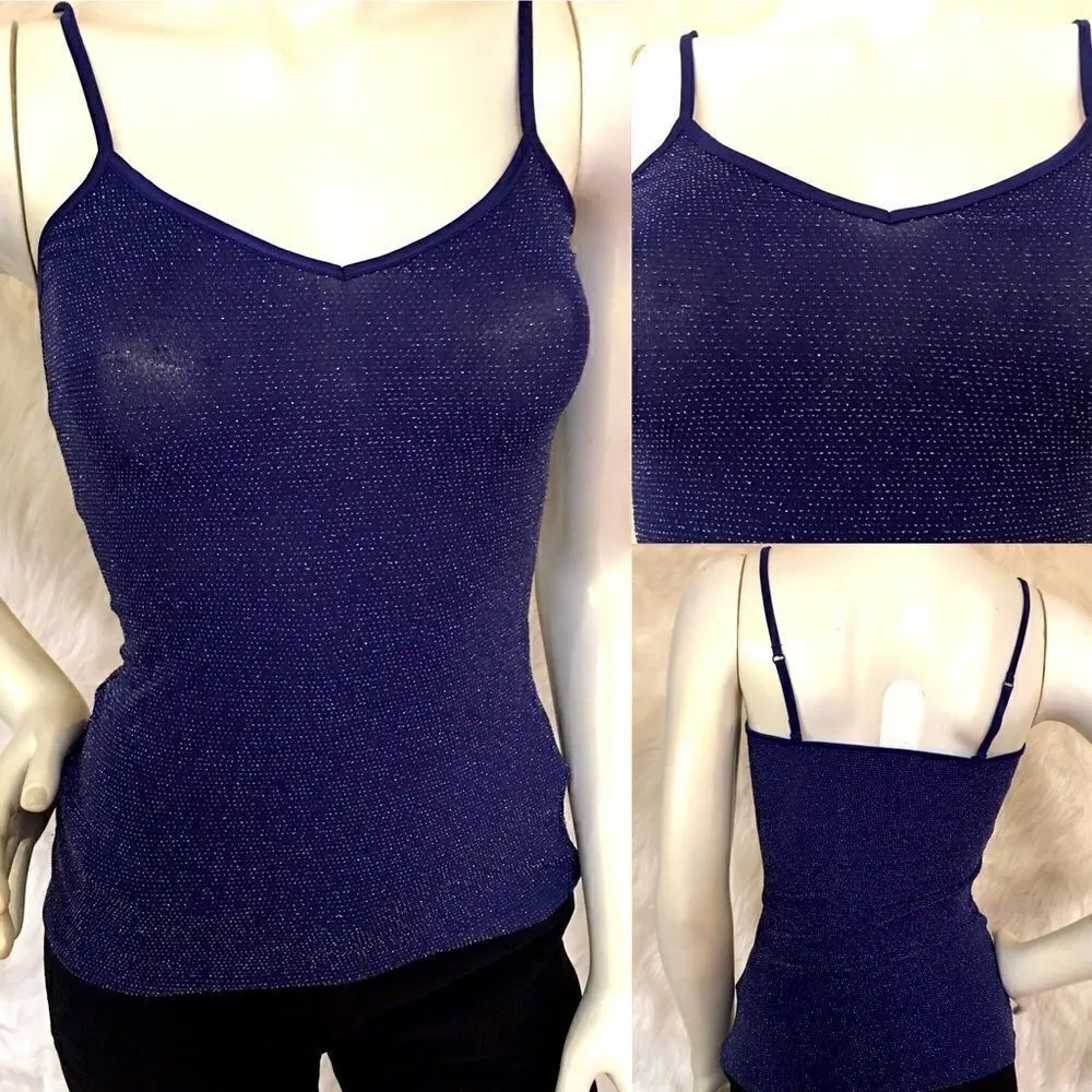 Express Fitted silver metallic sparkle Tank - Image 2