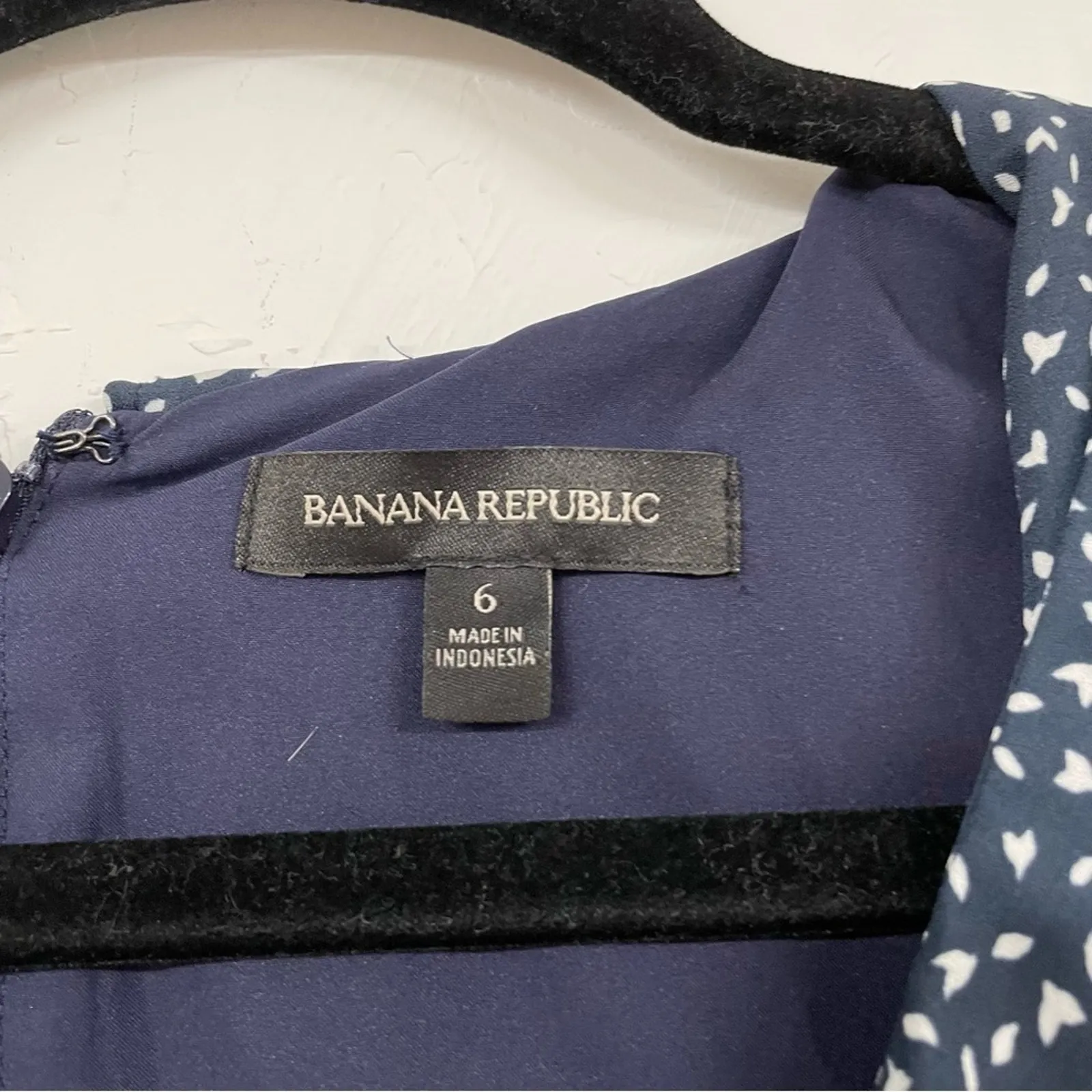 Banana Republic Blue White Spotted Ruffled Wide Leg Jumpsuit Womens 6 Sleeveless - Image 5