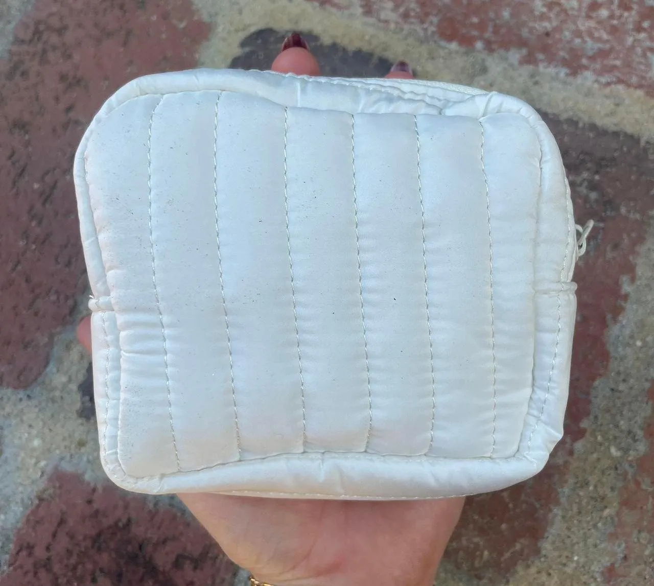 quilted mini cosmetic makeup bag - Image 2