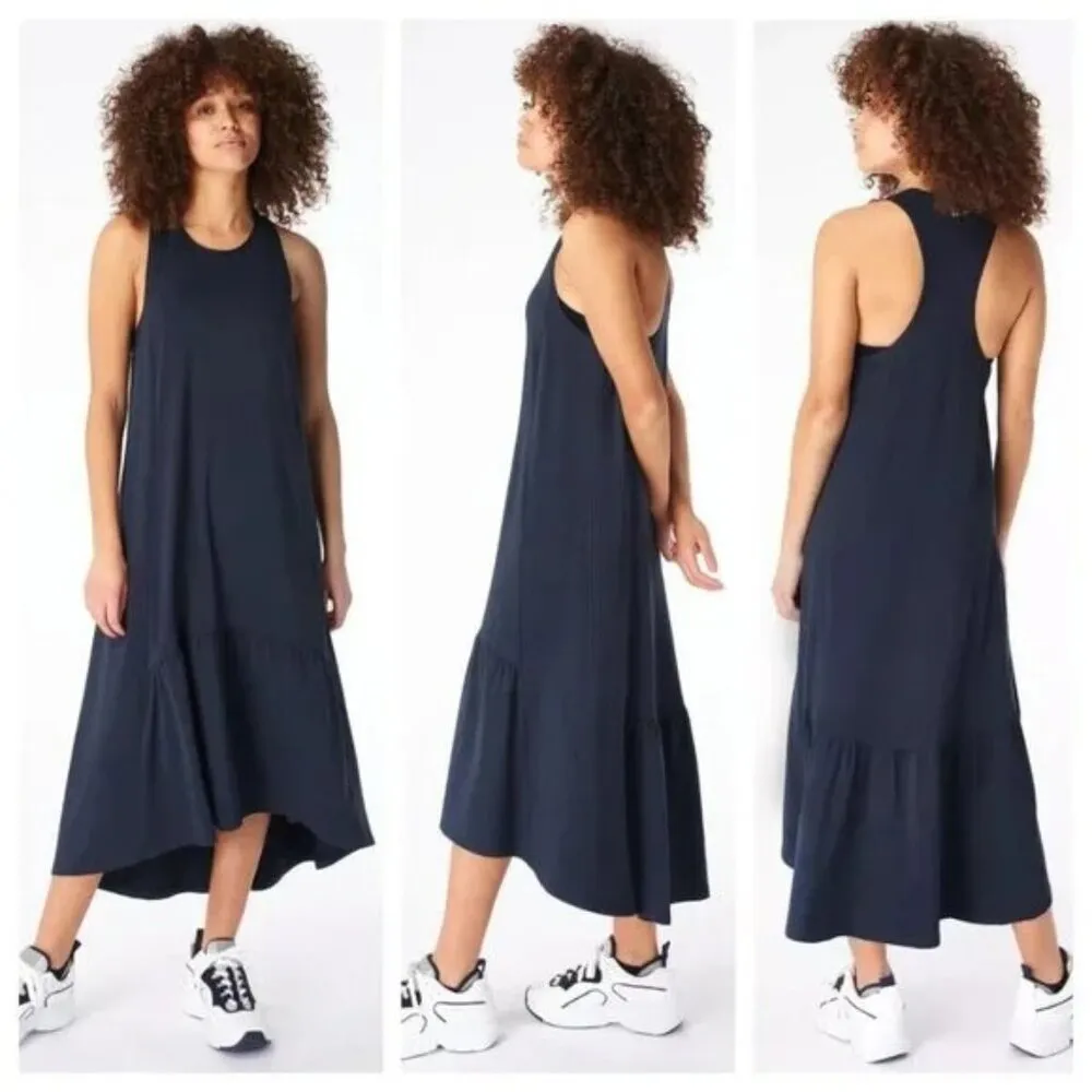 💕SWEATY BETTY💕 Ace Racerback Midi Dress ~ Navy Blue Large L NWT - Image 3