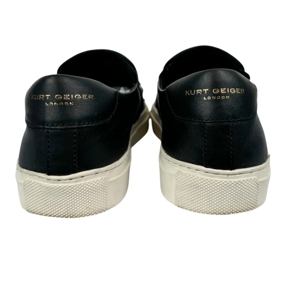 Kurt Geiger Leah Embellished Slip On Sneaker Black Leather Eye Sz 6.5 Womens - Image 15