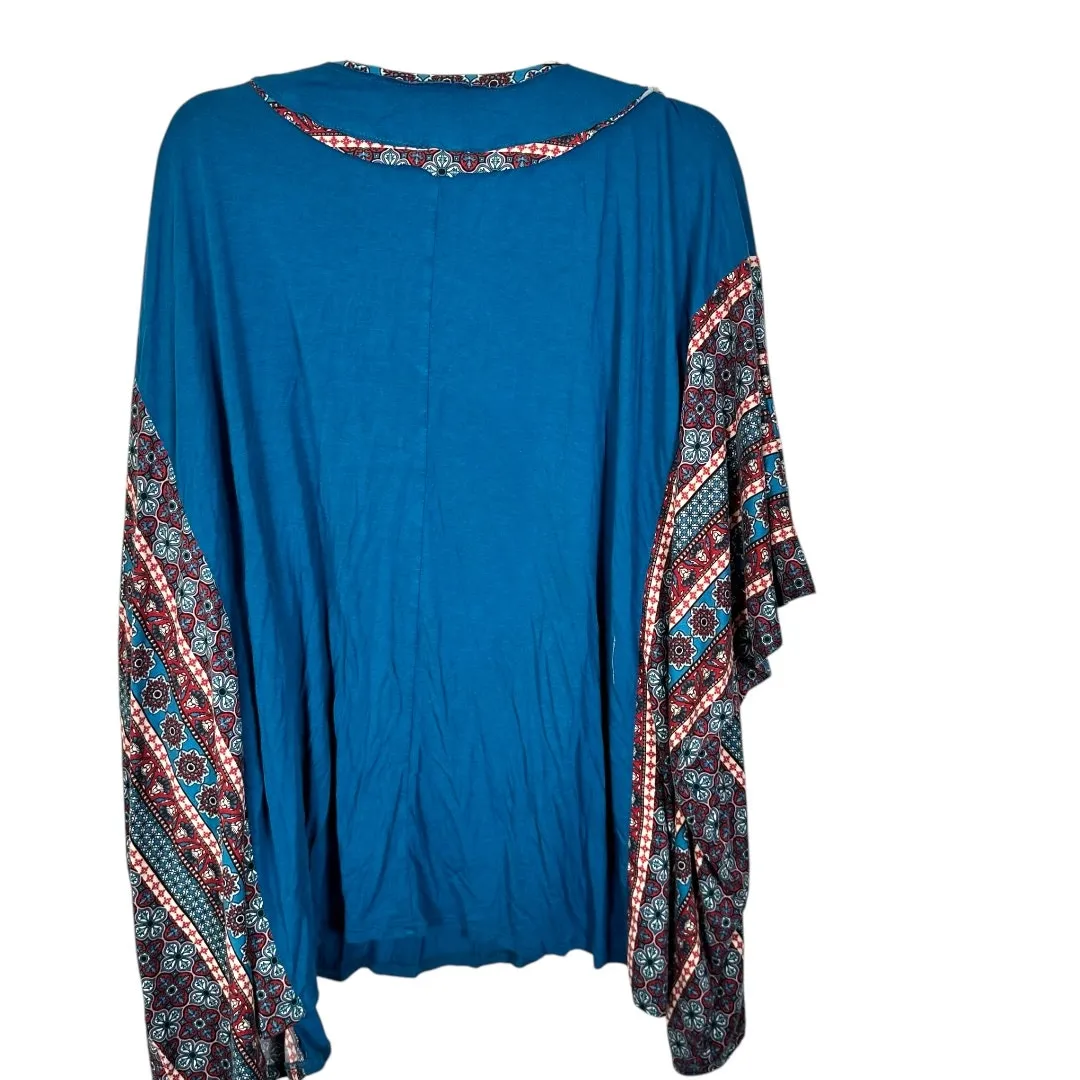 Jade by Jane Vibrant Blue Wing Sleeve Plus Size Top - Image 2