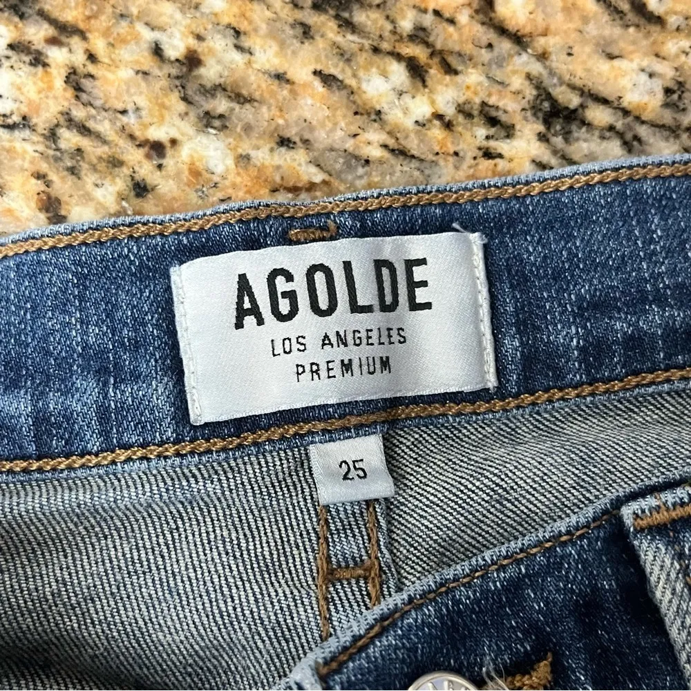 Agolde Sophie Crop Destroyed Dark Wash Skinny Ankle Jeans 25 Womens Classic - Image 7