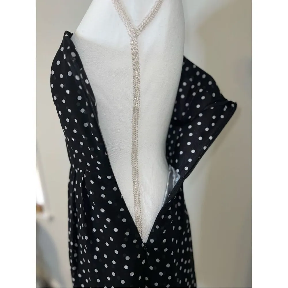 Women’s sz 2 One Shoulder Polka Dot Dress - Image 6