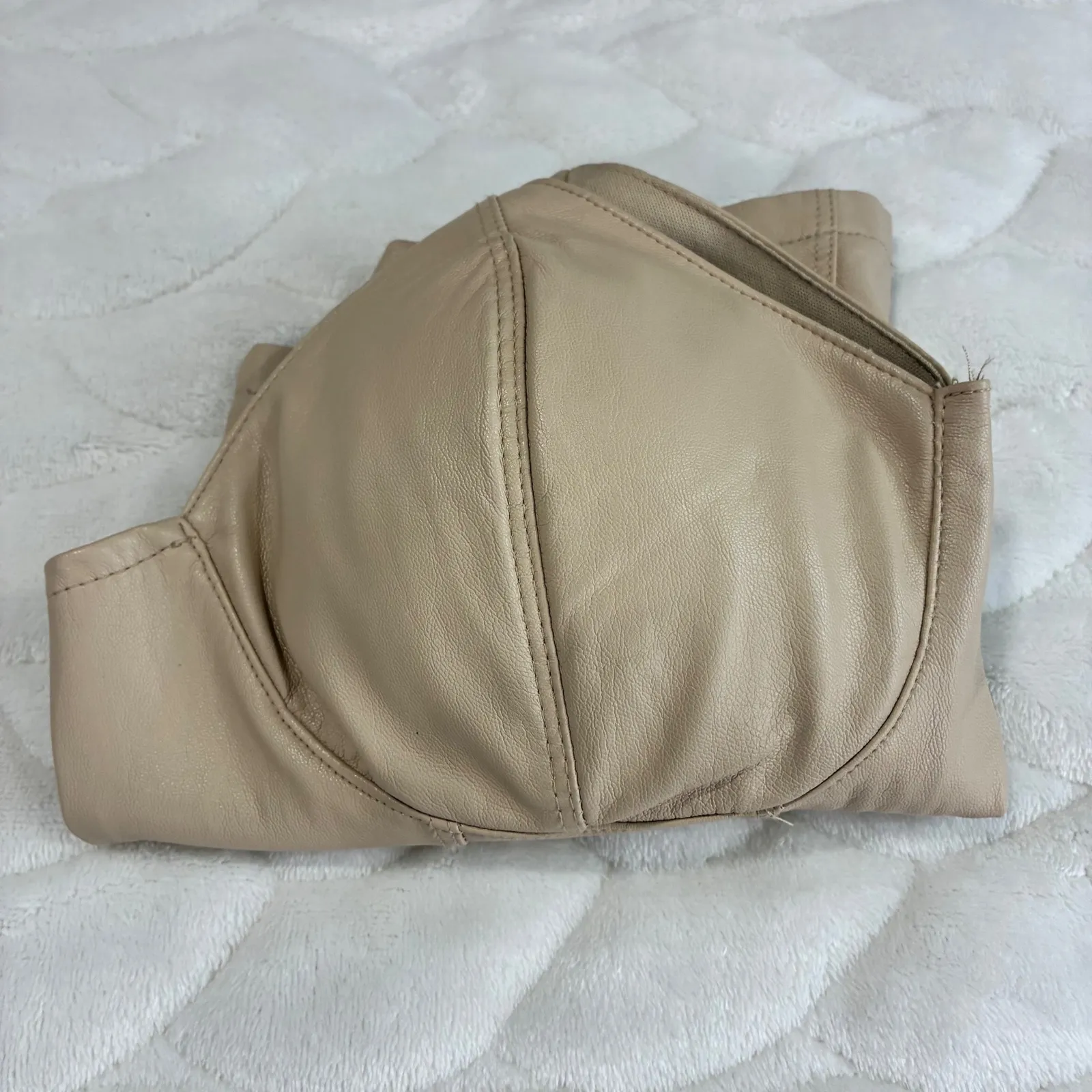 Madden NYC Womens Small Beige Faux Leather Corset Top‎ Sleeveless Bustier Tank Tan - Image 7