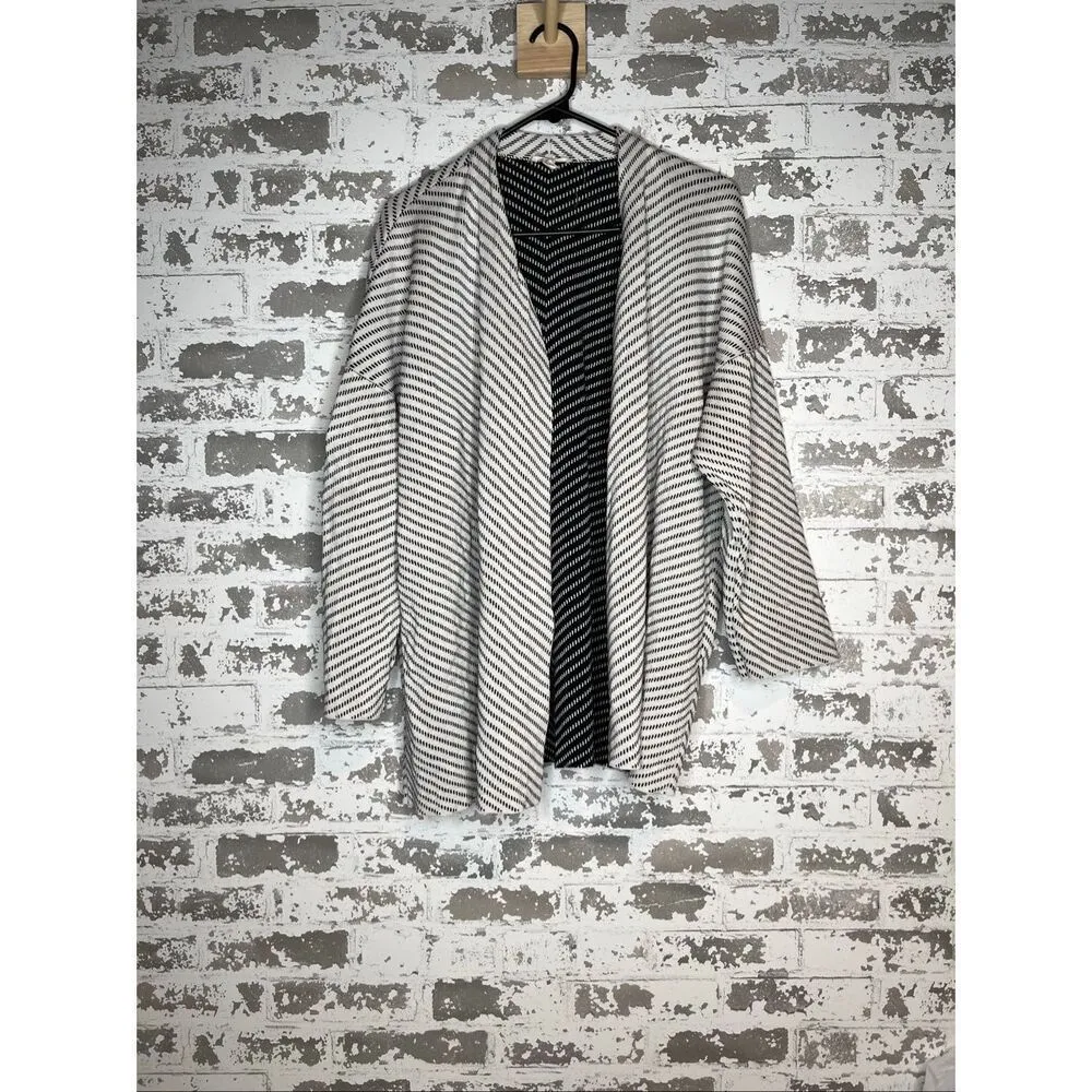 Eileen Fisher | women silk cotton pattern cardigan as is - Image 9