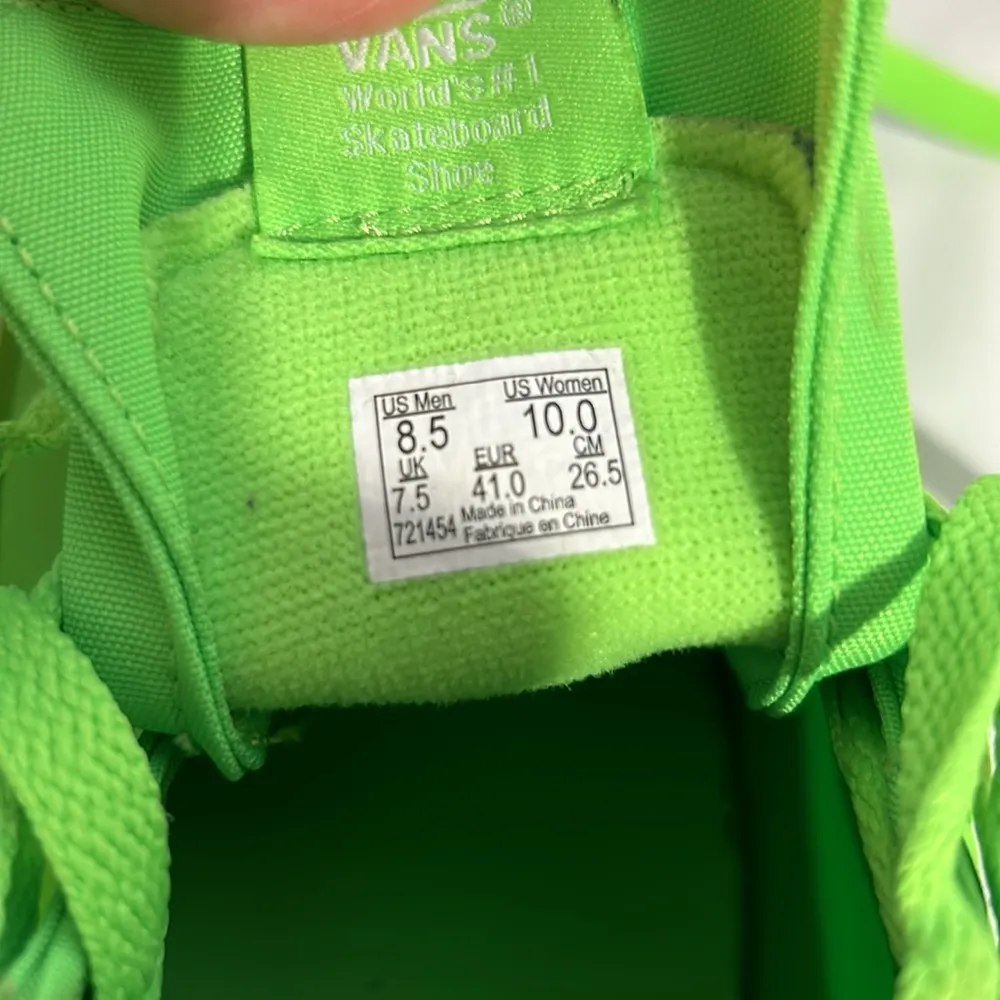 Vans Classic HI Top Tripe Neon Green Skate Shoe (UNISEX) Men’s 8 Women’s 10-VGUC - Image 5