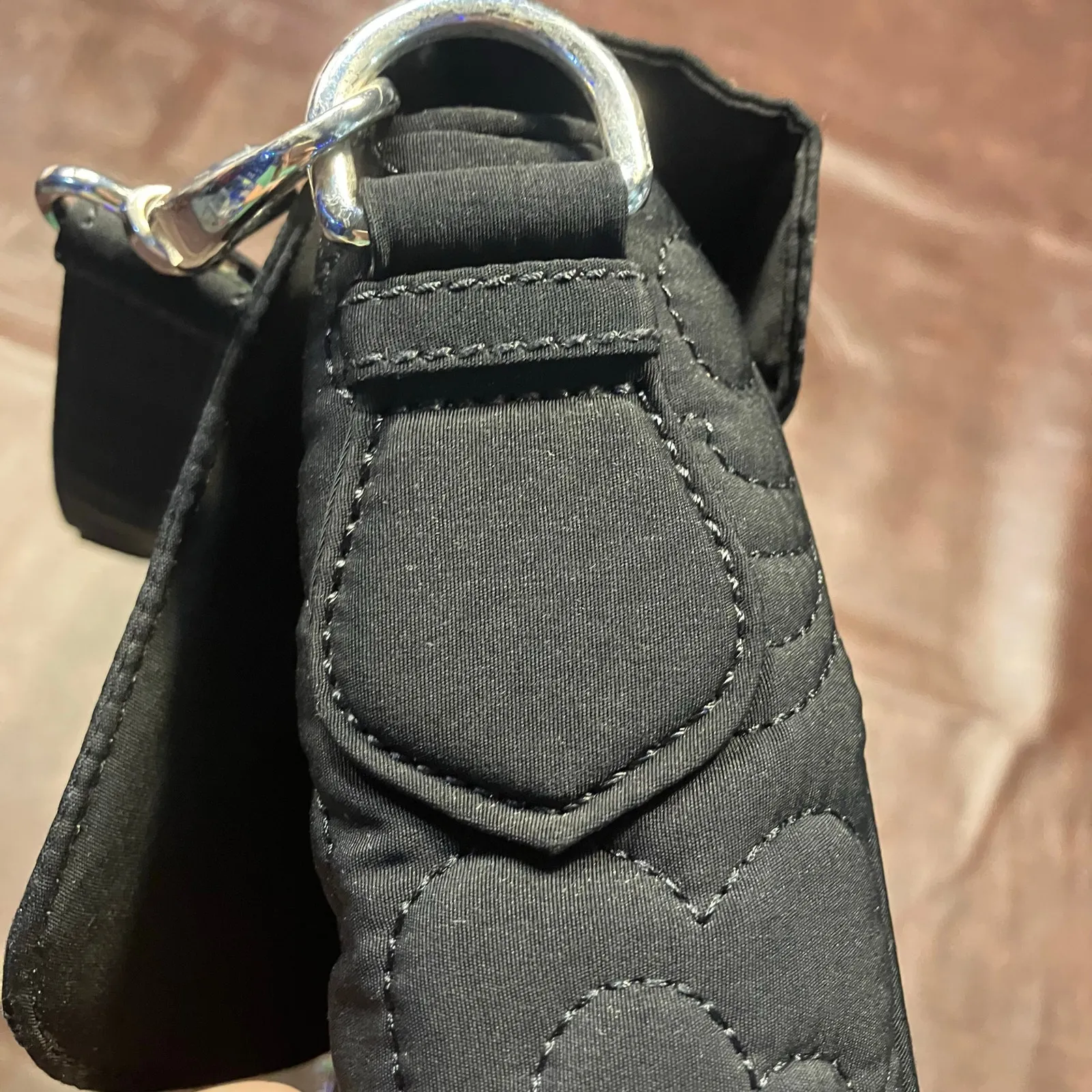 Vera Bradley Black Quilted Floral Laptop Messenger Bag Briefcase‎ Adjustable - Image 7