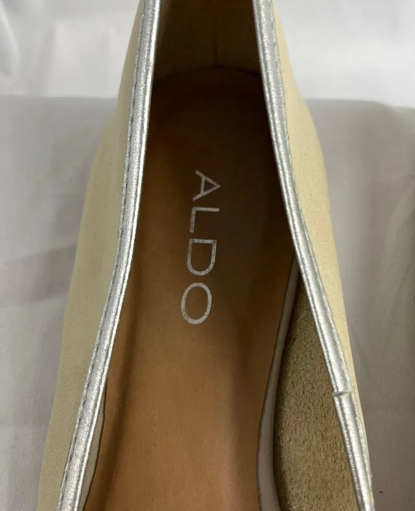 Aldo Beige Bow Cream Classic 1990s Flats Size 36 Cottage Girlcore Coquette Twee - Image 3