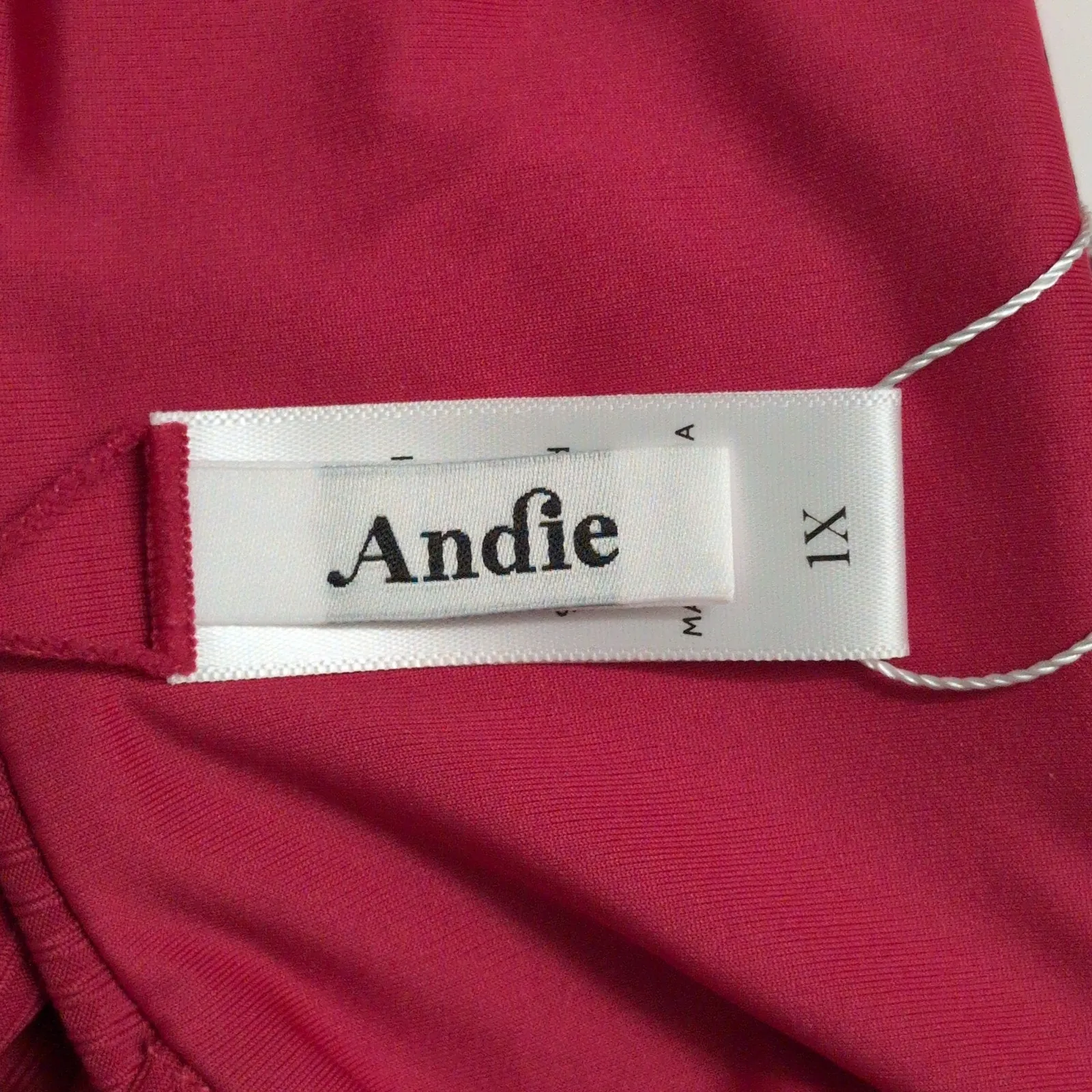 Andie Mykonos Ribbed Barberry Pink Swimsuit Beach Resort One Piece Size 1X New - Image 7