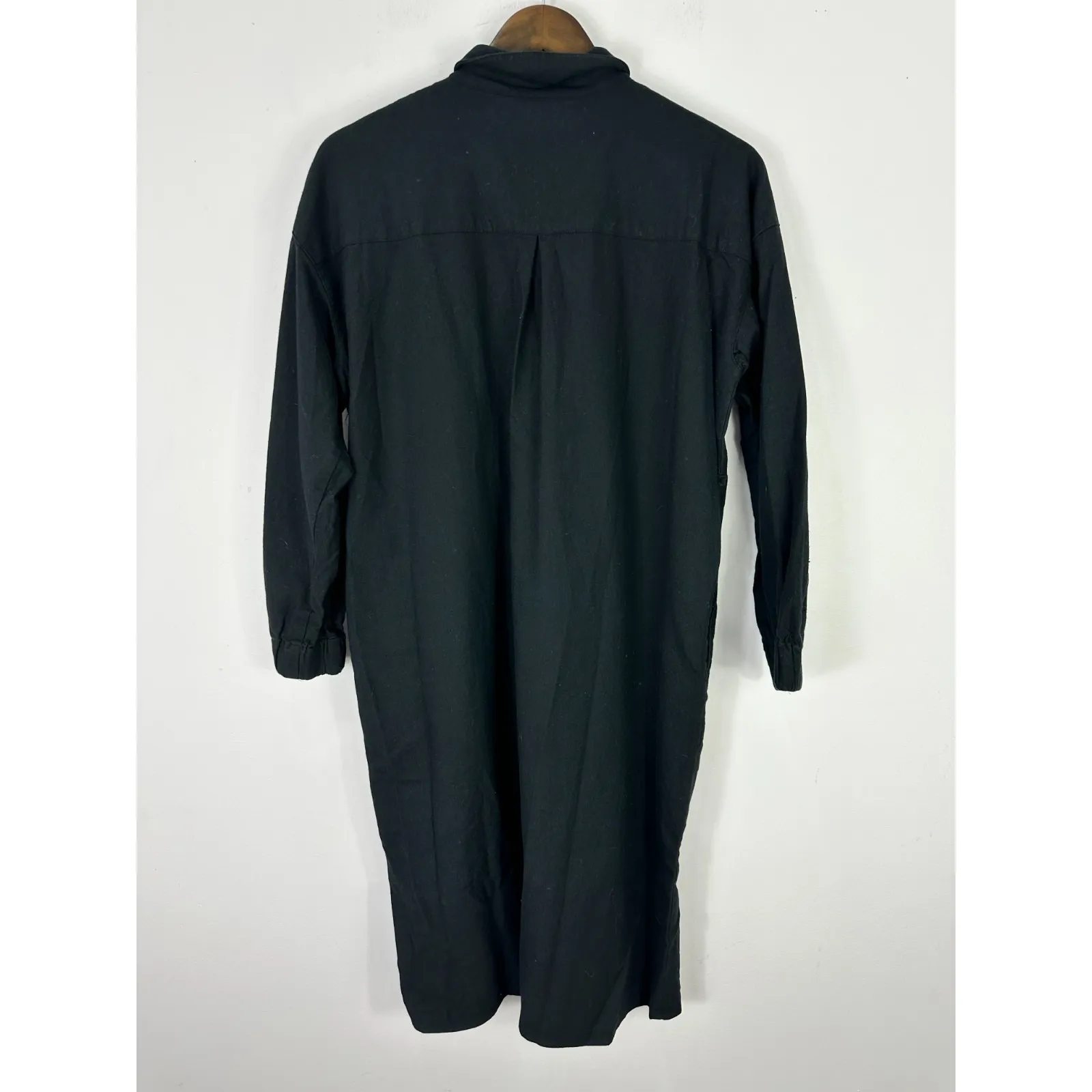 Frank And Oak Shirt Dress Women XXS Black Minimalist Modern Clean Girl Oversized - Image 3