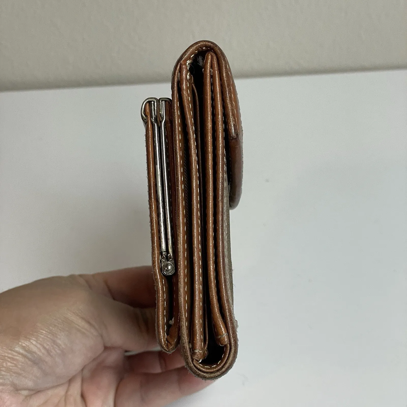 Dooney & Bourke Leather & Cloth Wallet Bags Logo Coin Compartment, 8-Card Slots - Image 4