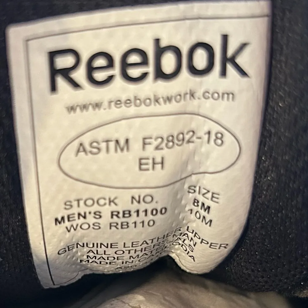 NWT Reebok Black Leather Jorie Street Sport Jogger Oxford Slip Resistant Shoe 10 - Image 9