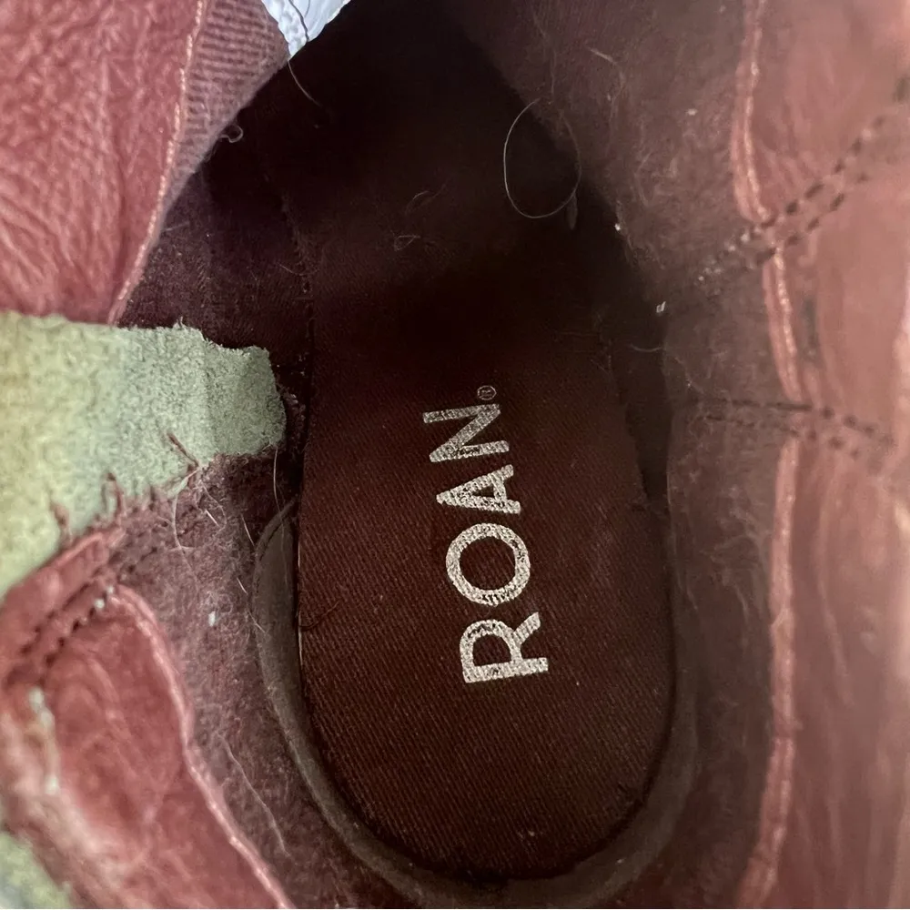 Roan Bed Stu Lina Mixed Suede Leather Black Charcoal Heeled Boot Bootie 9.5 - Image 6