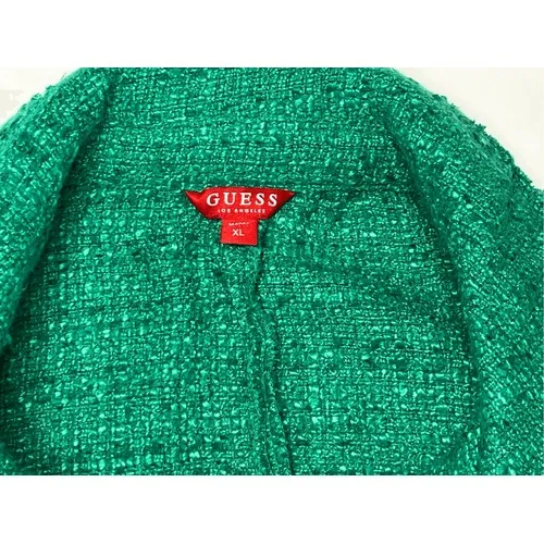 Guess Nobby Tweed‎ Blazer Jacket XL Gold Buttons Retro Cropped Preppy Textured - Image 4