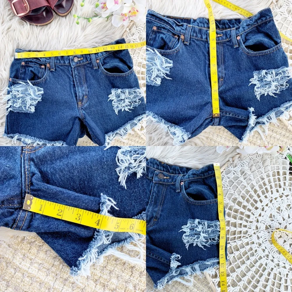 Jordache Vintage Distressed Denim Cutoff Shorts 28 - Image 7
