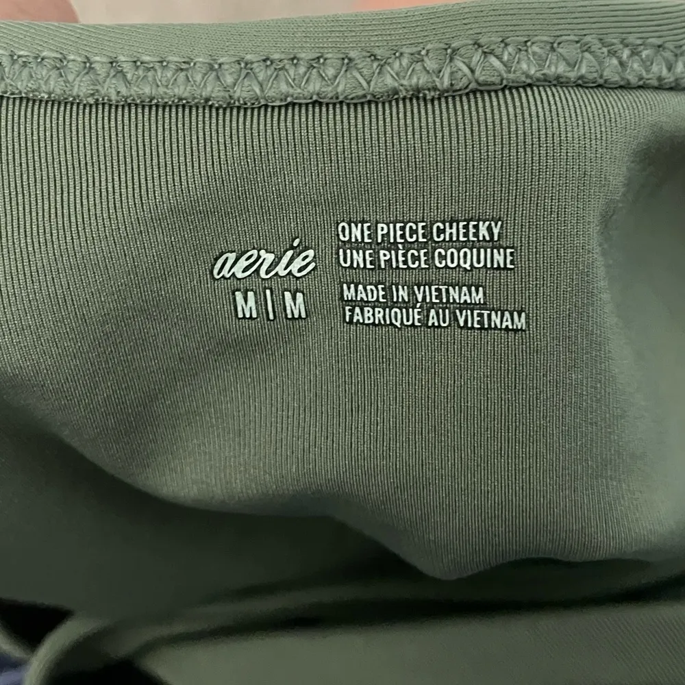 Aerie Light Green Sea Foam Cutout Cheeky One Piece Swimsuit - Image 4