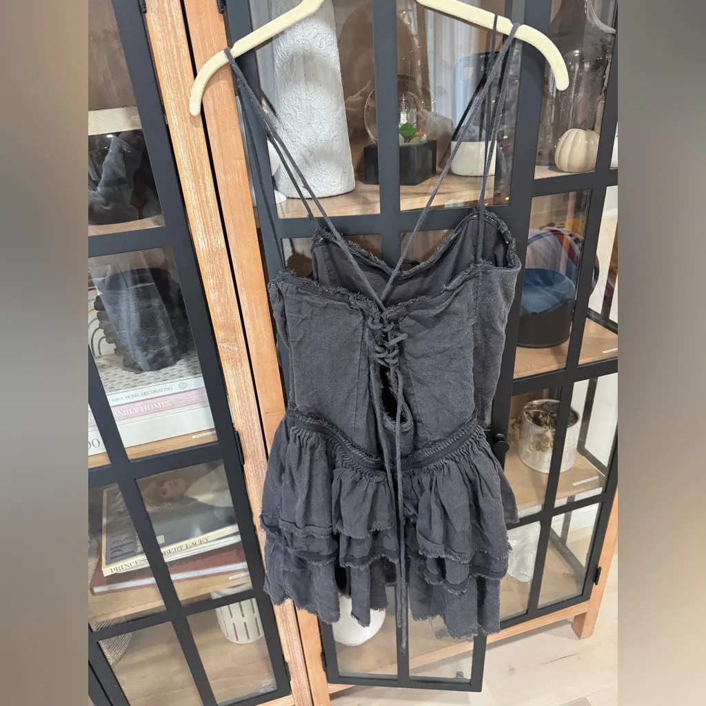 UO Kimchi Blue Desi Strappy DropWaist Mini Dress Sleeveless Corset ruffle tiered - Image 9