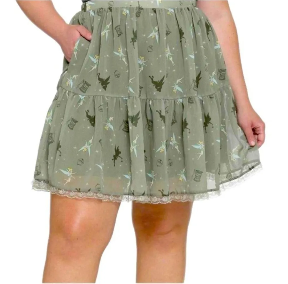 DISNEY “Tinker Bell Silhouette Poses Flounce Skirt” with POCKETS. Medium. EUC - Image 2