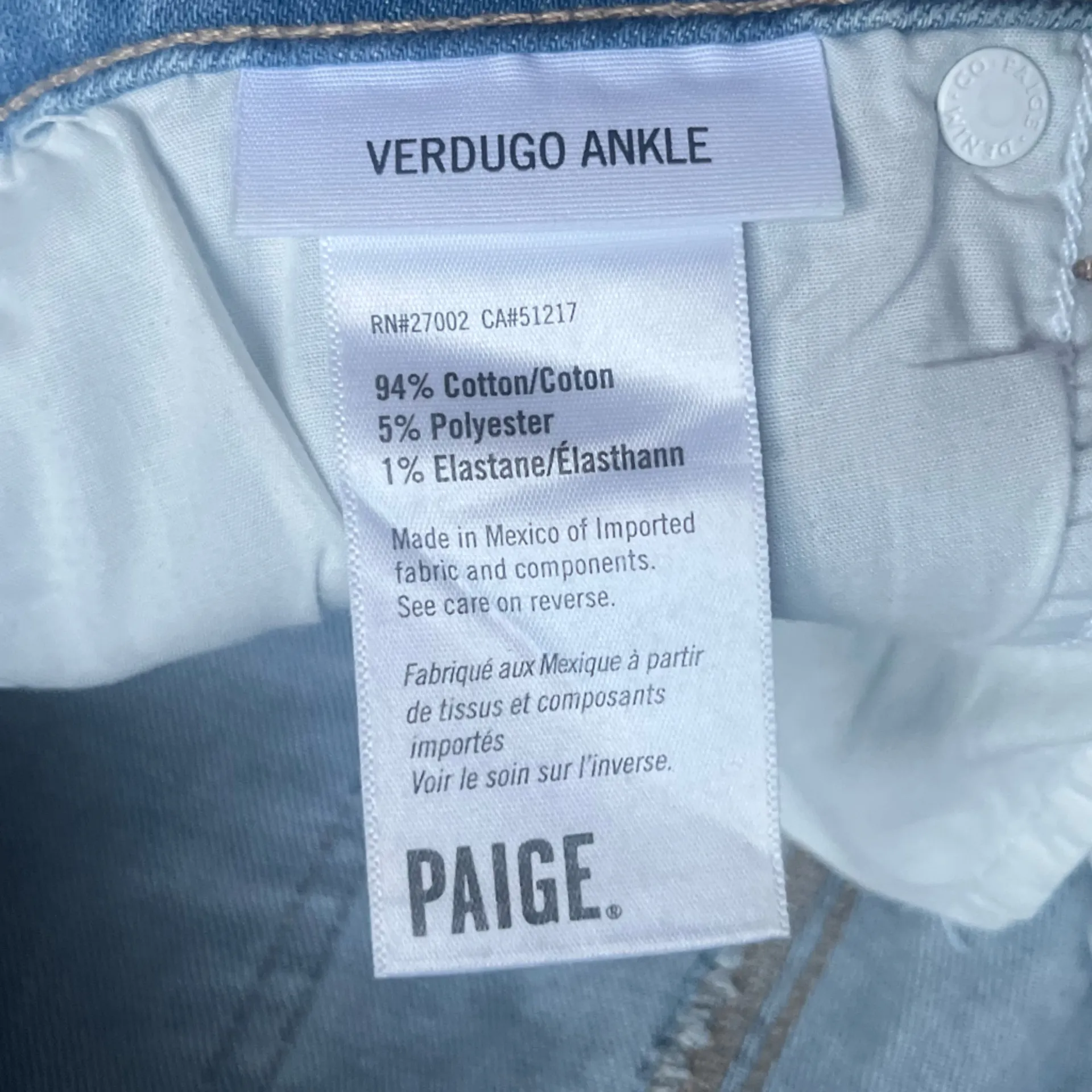 PAIGE Denim Light Blue Verdugo Ankle Skinny Stretch Jeans Size 29 Spring Classic - Image 6