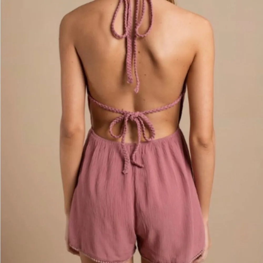 NWT Tobi mauve tie back romper SMALL - Image 2