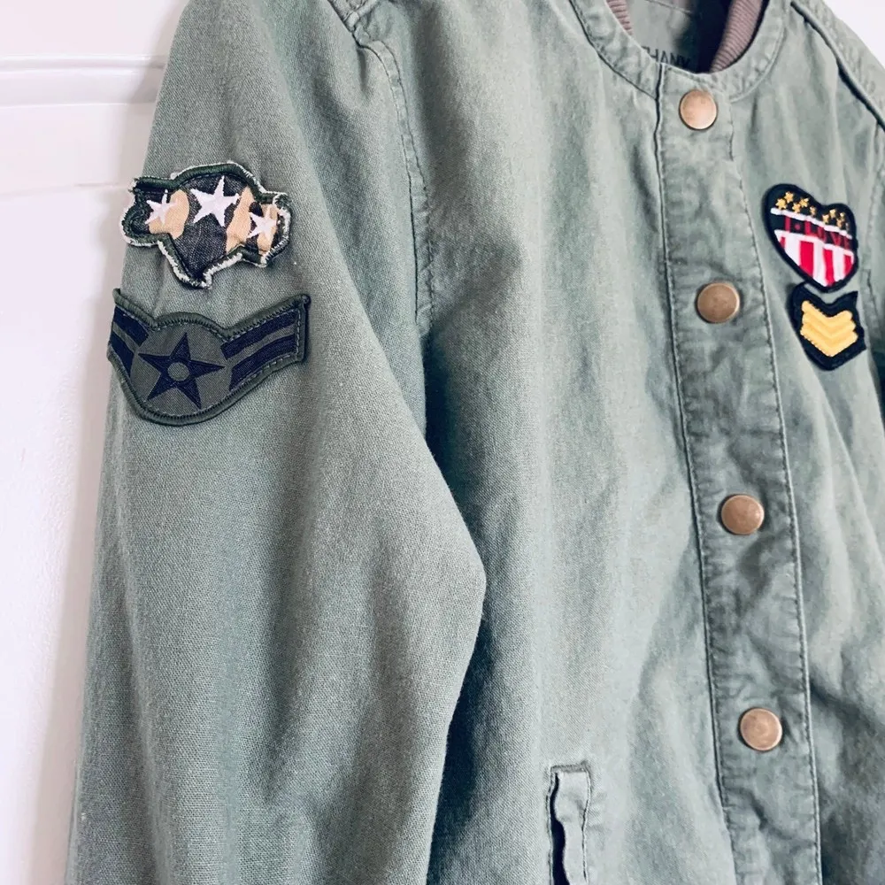 Bethany Mota by Aeropostale Cute Green Army Military Bomber Jacket | Size: M - Image 11