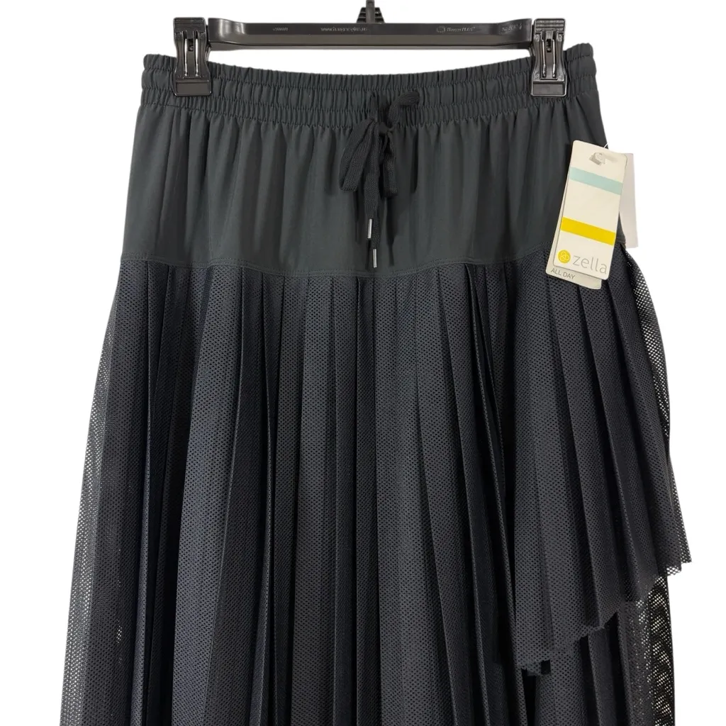 ZELLA NEW! black asymmetric overlay sporty midi dress S - Image 3