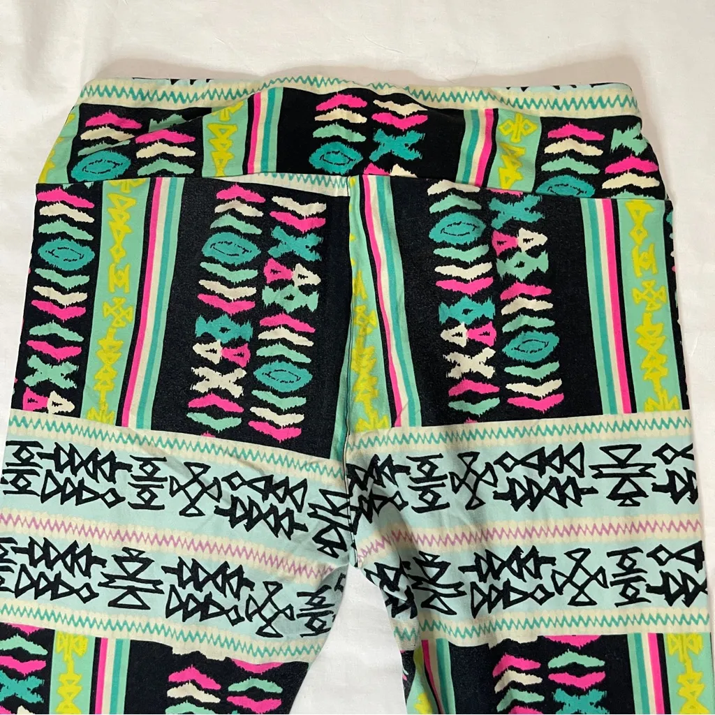 3/$15 LULA ROE Colorful Neon Geometric Print Leggings, TC - Image 5
