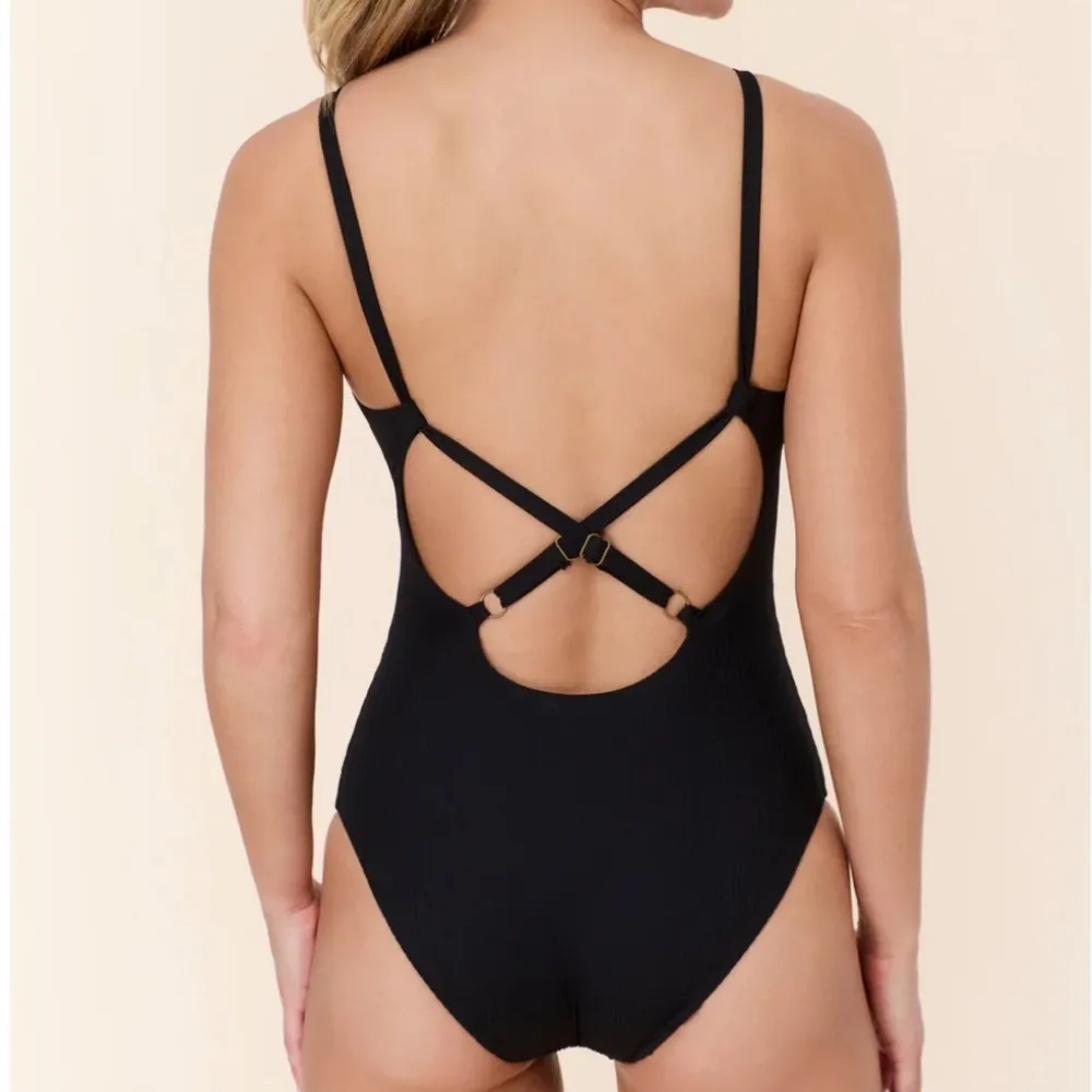 Andie The Crane One Piece Rib‎ Swimsuit Black Size L NWT - Image 2