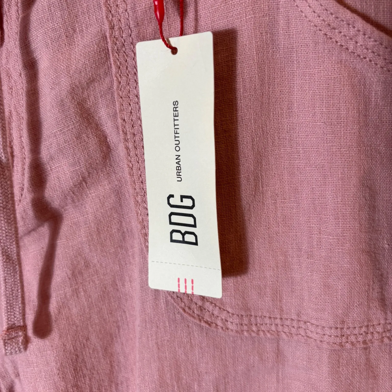 NWT BDG Urban Outfitters 5 Pocket Linen Mix Pants in Pink Size XL - Image 4