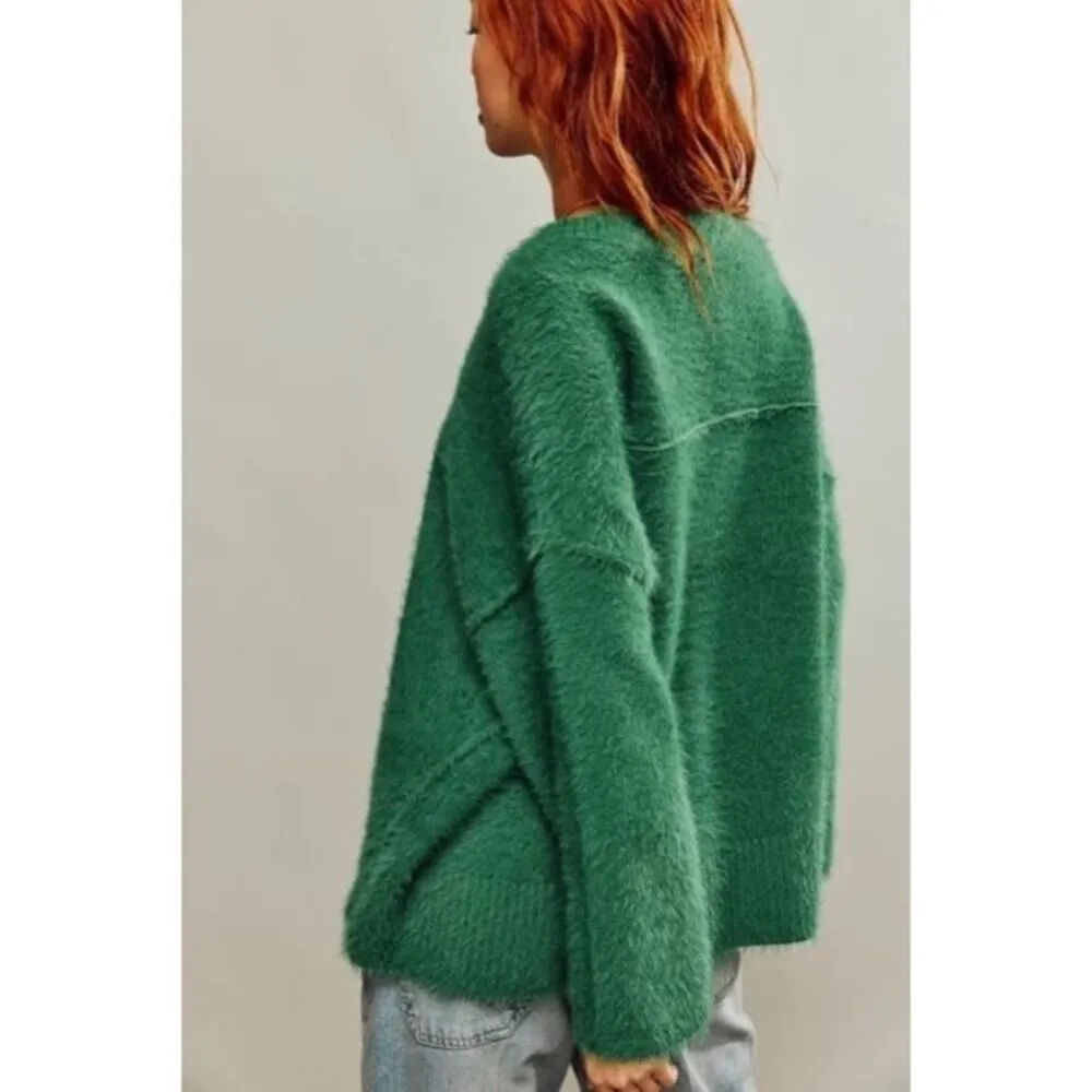 Free People Harrison Bunny Fuzzy Pullover Crewneck Sweater - Image 4