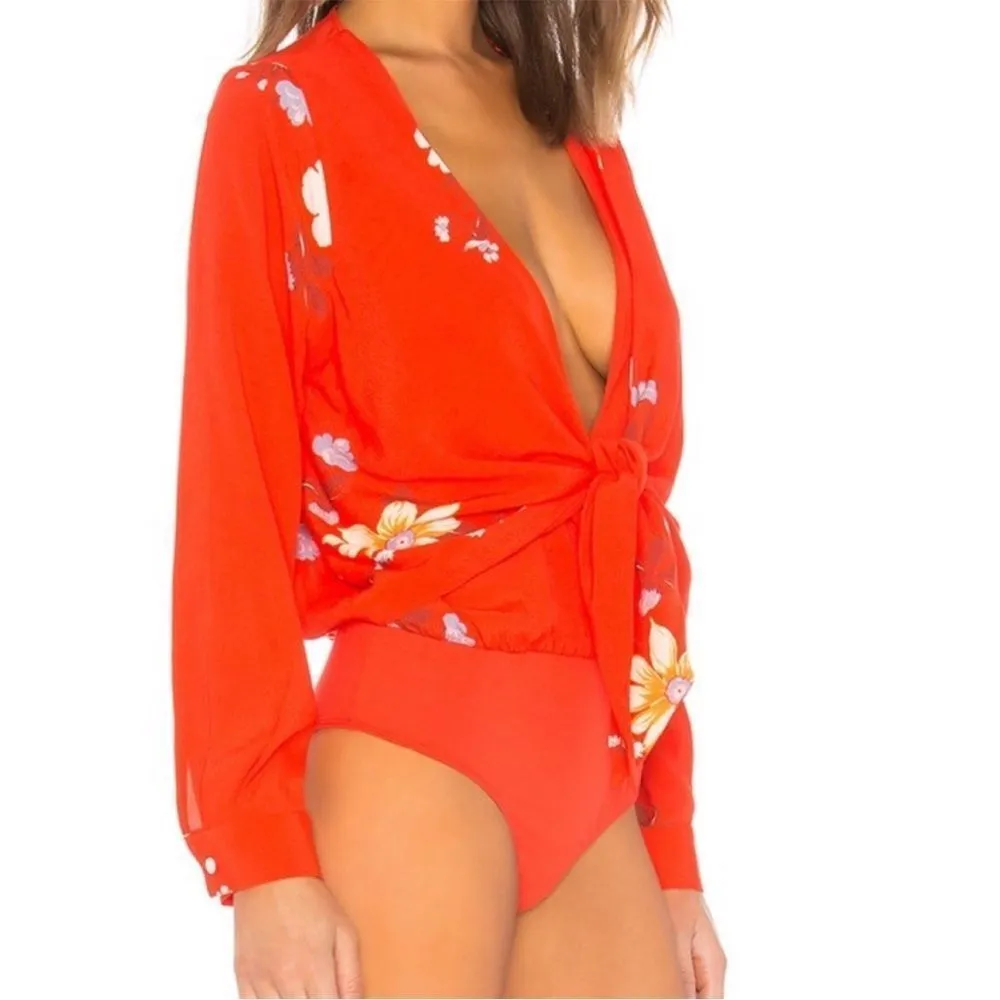 Revolve x Capulet Bodysuit Red Blouse Small - Image 4