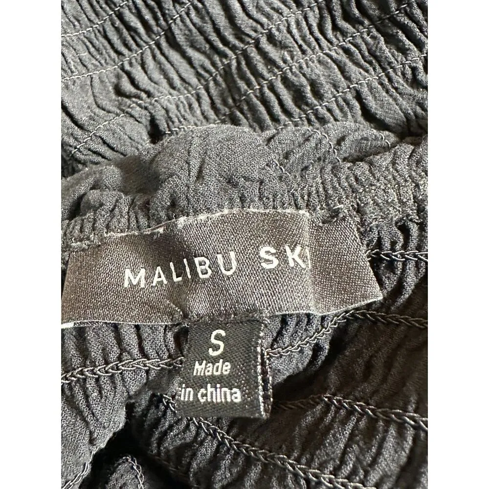 Malibu Sky Black Mini Dress Denim Skirt Size Small - Image 6
