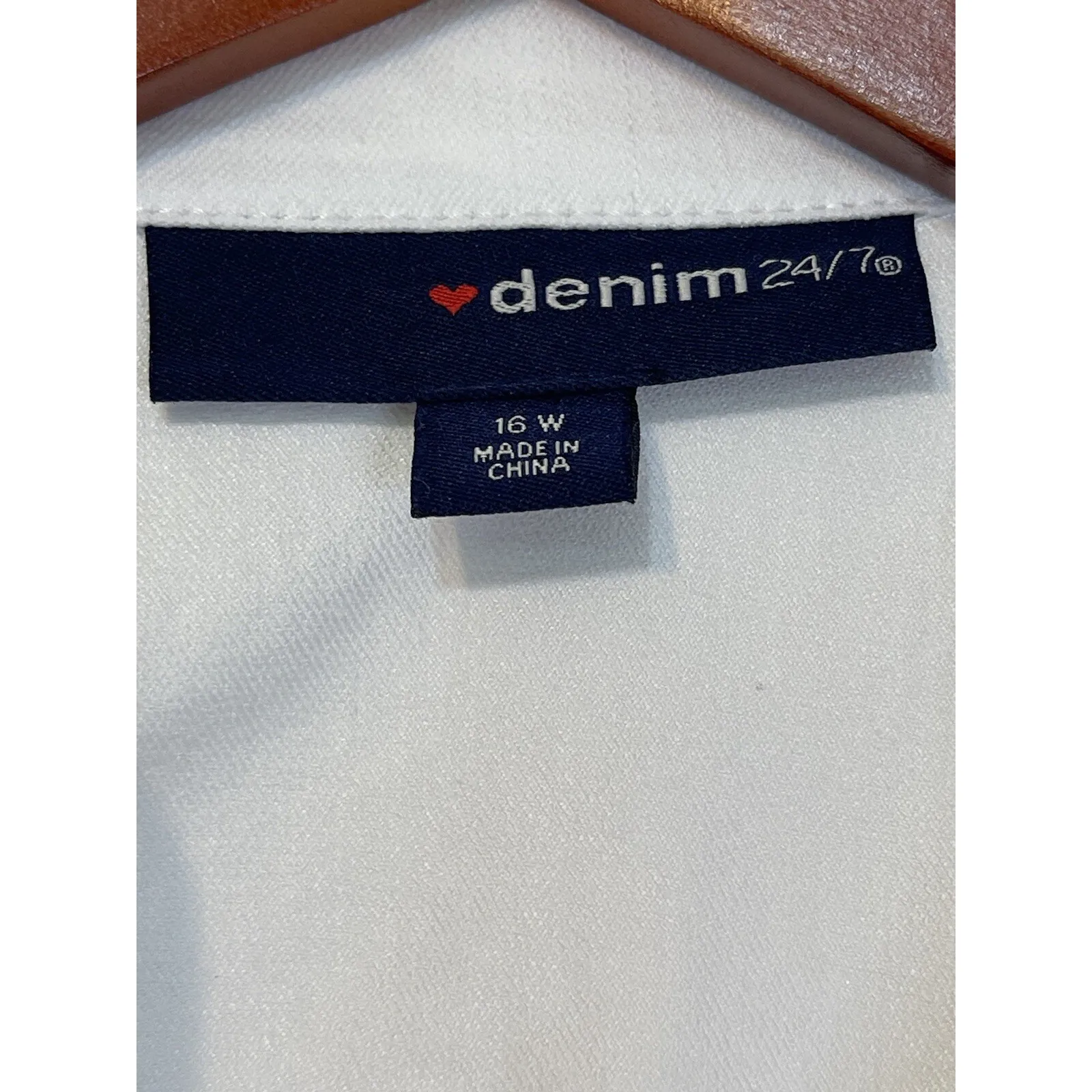 Denim 24/7 White‎ Jacket 16w Trucker Style - Image 3