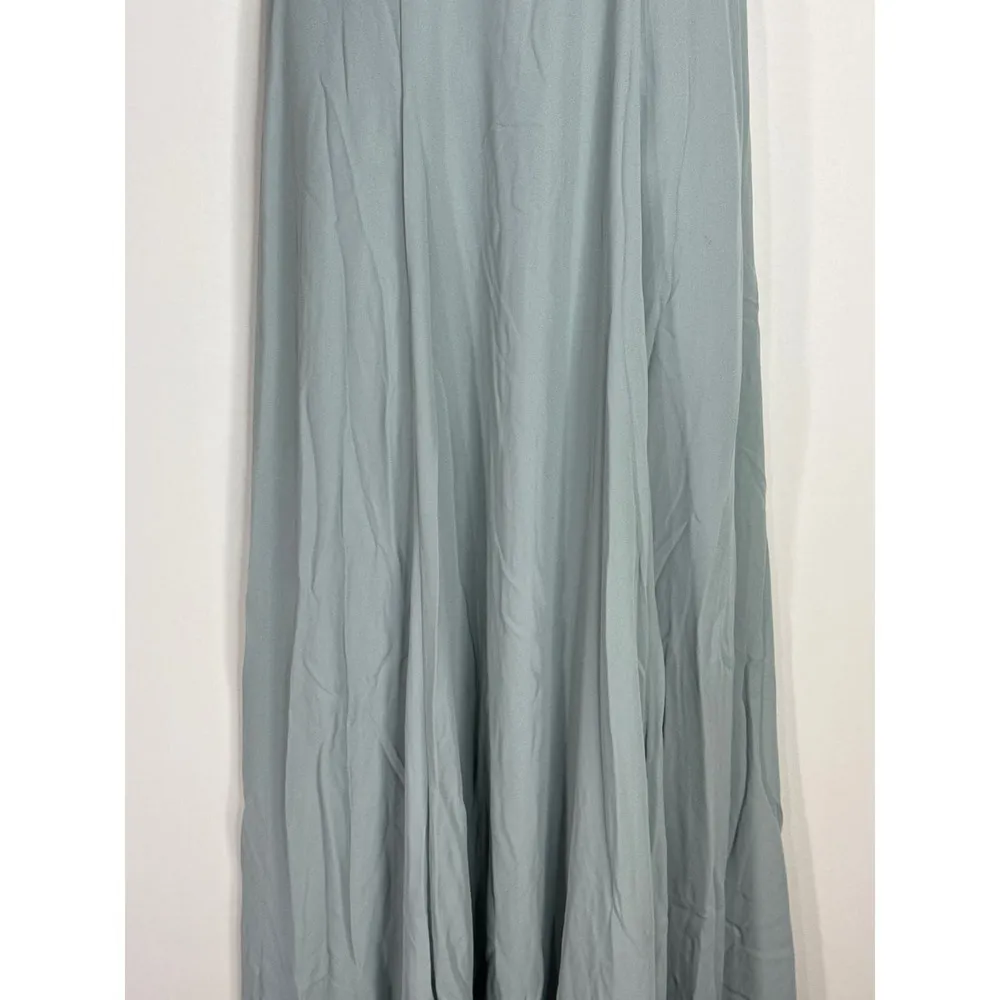 Show Me Your Mumu Jenn Maxi‎ Dress in Silver Sage Crisp Blue V Neck| XXS | NWT - Image 4