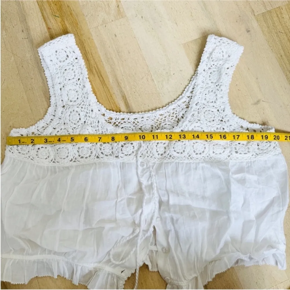 Doen lace crochet boho top in salt NWT White Size XXL - Image 5