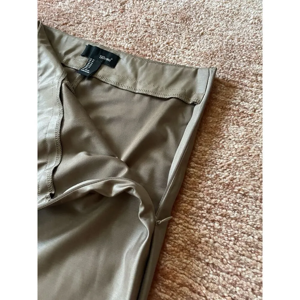 SBetro leather effect trousers  Pants Leggings Tall Women’s Slit High Rise M - Image 7