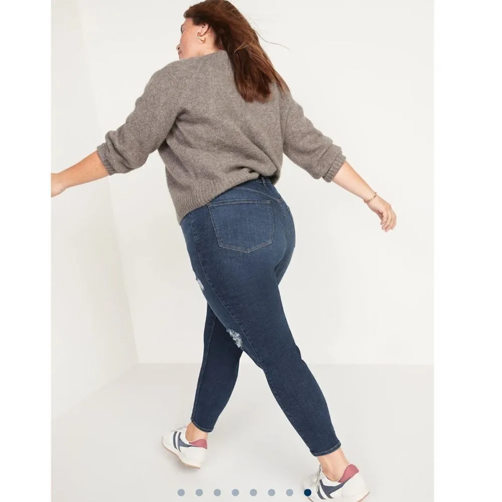 Old Navy Extra High-Waisted Rockstar Super Skinny Ribbed Jeans NEW Plus Size 20 - Image 2