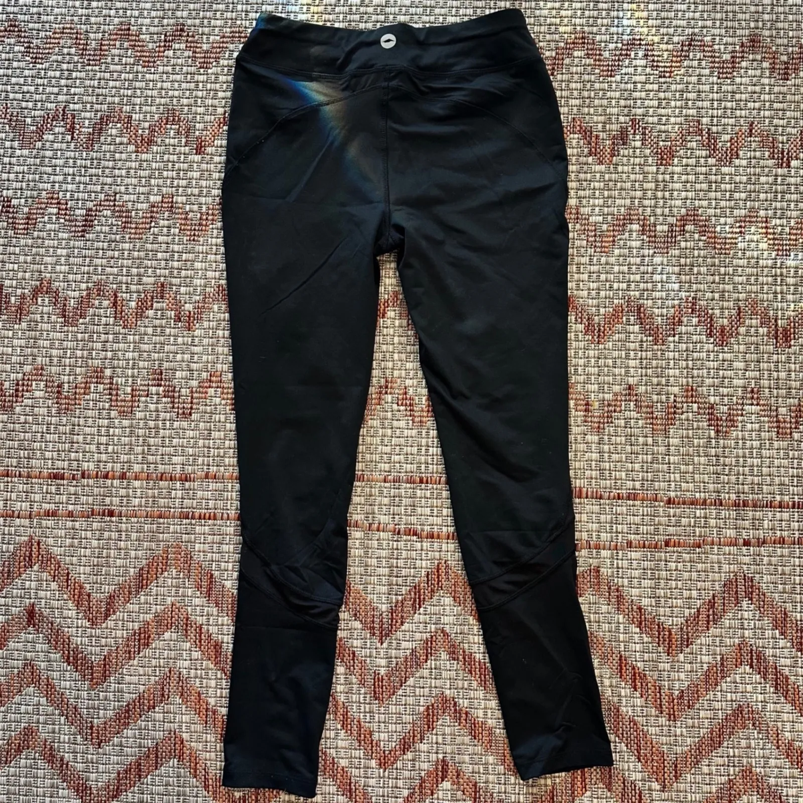 Avia  | Women's Black Athletic Mesh Insert Leggings, M - Image 2