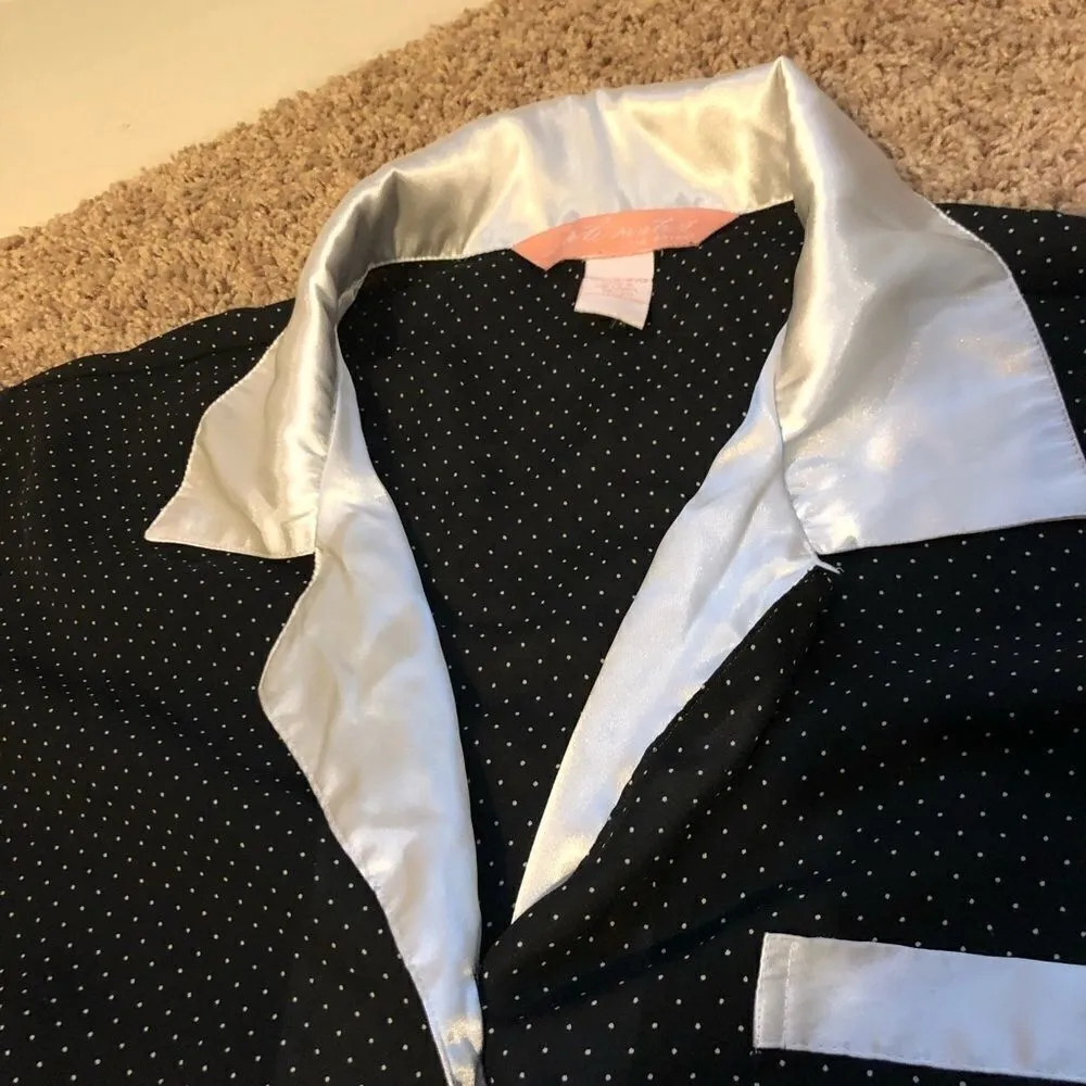Vintage Lane Bryant black/white polka dot satin Black Size undefined - Image 5