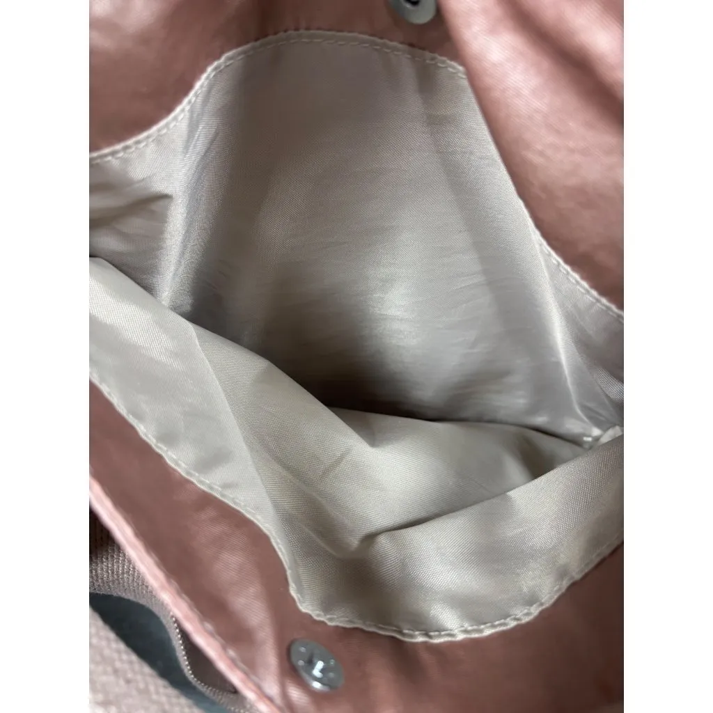 Kipling Shoulder Bag Satchel Monkey Keychain Pearlescent Pink Rose Gold - Image 7