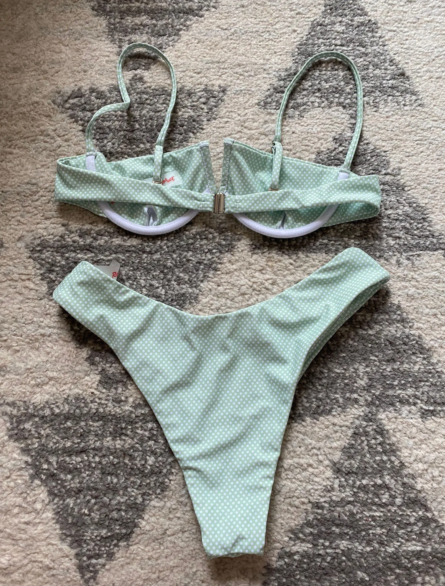 Romwe Green Polka dot Bikini - Image 2