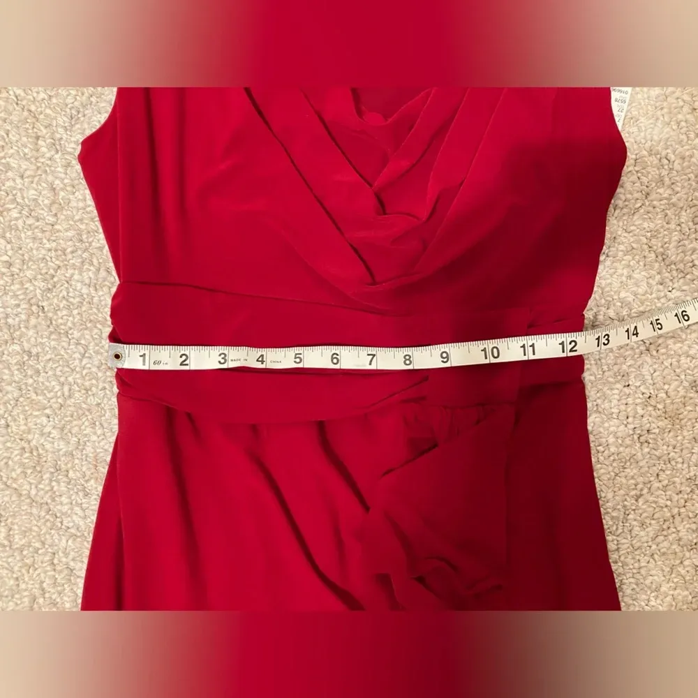 Roz & Ali Sleeveless Cowl Neck‎ Dress Red Womens 6P - Image 12