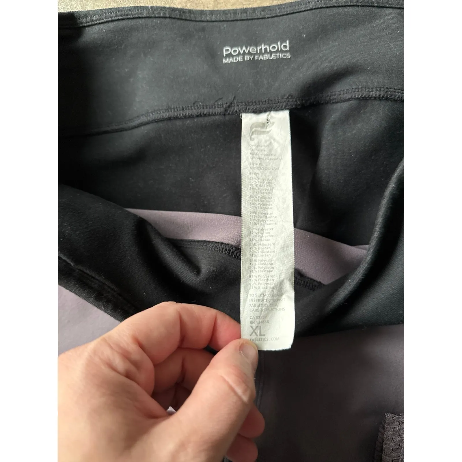 FABLETICS Powerhold Women's Lavender  Grey Mesh Yoga Running Leggings Size‎ XL - Image 5