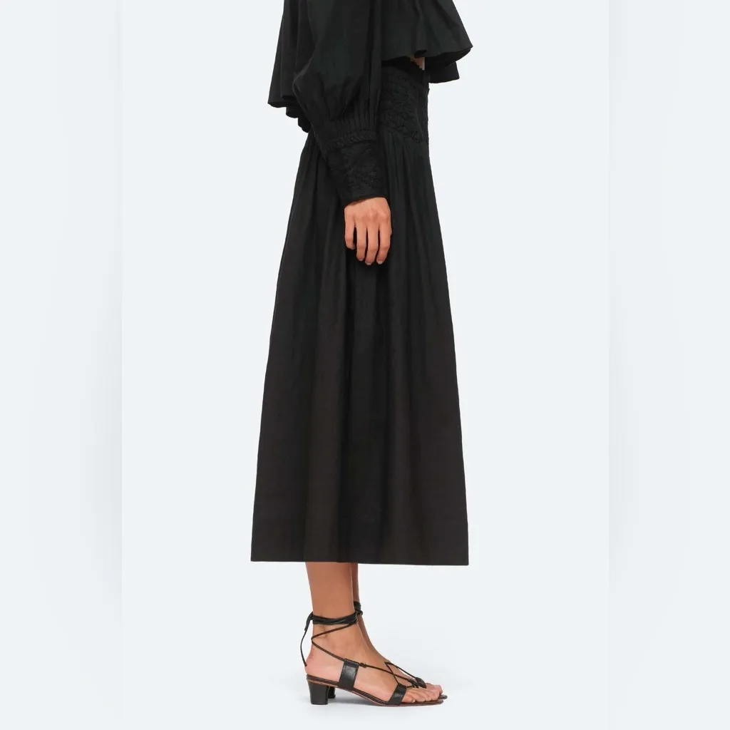 Sea New York Willa Skirt 100% Cotton XL Black - Image 3